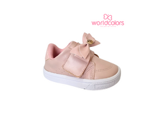 TENIS INF. FEM. WORLD COLORS ROSA NUDE