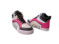 TENIS INF. FEM. BOTINHA MOLECA BRANCO PRETO PINK - loja online