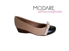 SAPATO FEM. SALTO ANABELA MODARE BEGE PRETO CREME