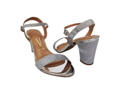 SANDÁLIA FEM. SALTO VIZZANO GLITTER PRATA - comprar online