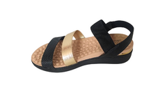 SANDALIA FEM. MODARE PRETO/DOURADO - comprar online