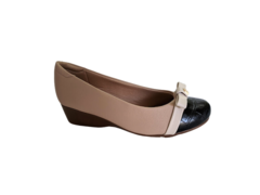 SAPATO FEM. SALTO ANABELA MODARE BEGE PRETO CREME - comprar online