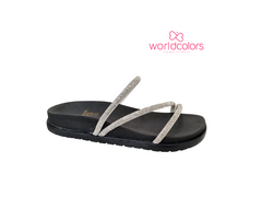 CHINELO BIRKEN INF. FEM. WORLD COLORS PRETO - Sugestiva Calçados