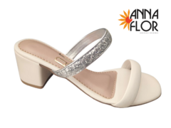 TAMANCO FEM. SALTO ANNA FLOR OFF WHITE - loja online