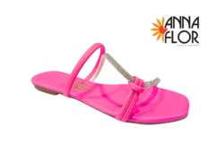 CHINELO FEM. ANNA FLOR PINK BRILHO