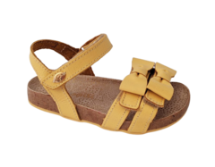 SANDALIA INF. FEM. PAMPILI BIRKEN COURO AMARELO