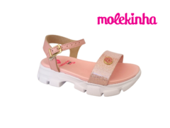 SANDALIA INF. FEM. MOLEKINHA ROSA HOLOGRAFICO - loja online