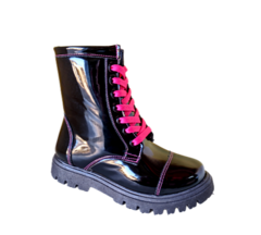 BOTA COTURNO INF. FEM. WORLD COLORS PRETO PINK