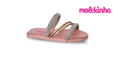 CHINELO INF. FEM. MOLEKINHA ROSA OURO ROSADO - Sugestiva Calçados