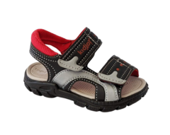 SANDALIA INF. MASC.KID JOY PRETO VERMELHO - comprar online