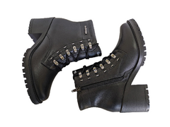 BOTA COTURNO SALTO FEM. COURO COMFORT FLEX PRETO - comprar online