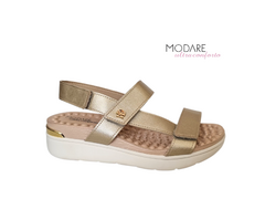 SANDALIA FEM. MODARE VELCRO DOURADO - Sugestiva Calçados