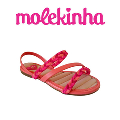 SANDALIA INF. FEM. MOLEKINHA CORAL MULTIPINK