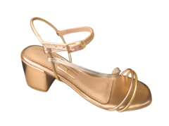 SANDALIA FEM. SALTO ANNA FLOR COBRE PRATA - comprar online