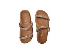 Imagem do CHINELO FEM. VIZZANO BEGE OURO CLARO CRISTAL CAMEL