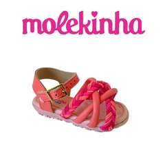 SANDÁLIA INF. FEM. MOLEKINHA CORAL ELEGANCE MULTI PINK