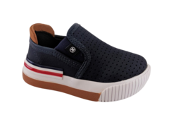 TENIS INF. MASC. MOLEKINHO SLIP ON MARINHO CARAMELO