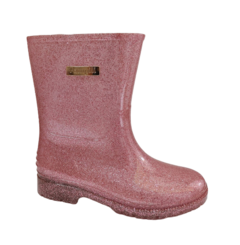 BOTA INF. FEM. GALOCHA PAMPILI GLITTER ROSA - comprar online