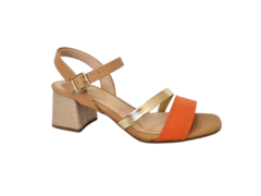 SANDALIA FEM. MODARE LARANJA DOURADO - comprar online