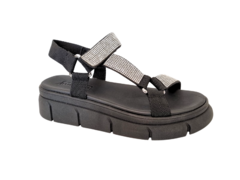 SANDALIA FEM. FLATFORM MOLECA PRETO STRASS - comprar online