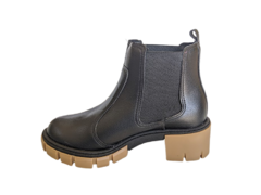 BOTA BOTINA FEM. CANO BAIXO MOLECA PRETO BEGE - comprar online