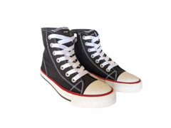 TENIS FEM. CANO ALTO STREET STAR PRETO VERMELHO