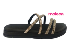 CHINELO FEM. MOLECA PRETO STRASS