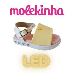 SANDÁLIA INF. FEM. MOLEKINHA LED AMARELO BRANCO