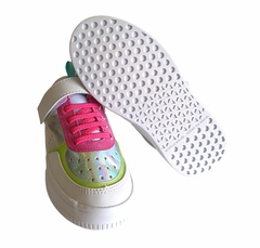 TENIS INF. FEM. FEM VITZ PÉ COM PÉ BRANCO HOLOGRÁFICO PINK - comprar online