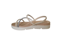 SANDALIA FEM. BEIRA RIO CREME CRISTAL SILVER - loja online