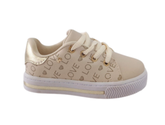 TENIS INF. FEM. PAMPILI LOVE NUDE DOURADO - comprar online