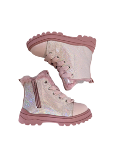 BOTA COTURNO FEM. INF. MINI E SUA CIA GLITTER ROSA - Sugestiva Calçados