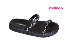 CHINELO BIRKEN FEM. MOLECA PRETO STRASS - Sugestiva Calçados