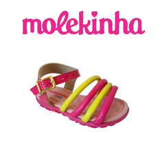 SANDALIA INF. FEM. MOLEKINHA VERNIZ PINK SICILIANO - loja online