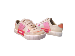 TENIS INF. FEM. MOLEKINHA CREME LARANJA PINK - comprar online