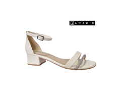 SANDALIA FEM. SALTO RAMARIM OFF WHITE