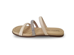 CHINELO FEM. SLIDER BEIRA RIO CREME - Sugestiva Calçados