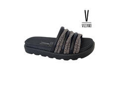 CHINELO FEM. VIZZANO PRETO STRASS - Sugestiva Calçados