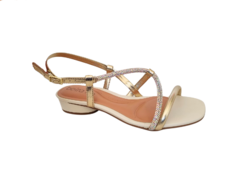 SANDALIA FEM. SALTO BEIRA RIO OFF DOURADO - comprar online