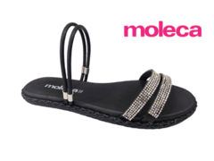 SANDALIA FEM. MOLECA PRETO CRISTAL - comprar online