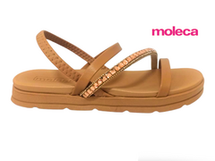 SANDALIA PAPETE FEM. MOLECA NUDE CREME