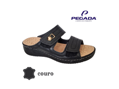 CHINELO FEM. COURO PEGADA PRETO