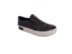 SAPATENIS FEM. SLIP ON COURO PEGADA PRETO - comprar online