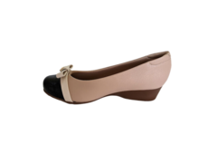 SAPATO FEM. SALTO ANABELA MODARE BEGE PRETO CREME - comprar online