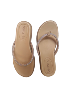 CHINELO DEDO FEM. BEIRA RIO CRISTAL BEGE - comprar online