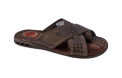 CHINELO INF. MASC. PEGADA TIRAS EM X COURO BROWN na internet