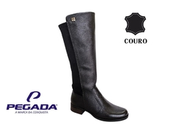 BOTA FEM. ALTA PEGAD A COURO PRETO - loja online