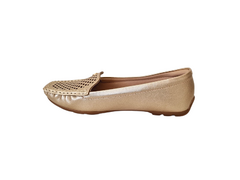 SAPATILHA MOCASSIM FEM. FEM. METALIZADO DOURADO - comprar online