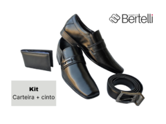 SAPATO MASC. BERTELLI PRETO + CARTEIRA E CINTO - Sugestiva Calçados