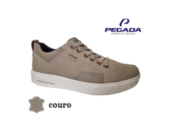 SAPATENIS MASC. COURO JEANS AREIA